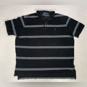 Polo Ralph Lauren Rugby Polo Shirt Men XXL Black Gray Pony Short Sleeve